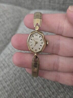 Timex Women's Gold Tone Bracelet Watch with Cream Dial